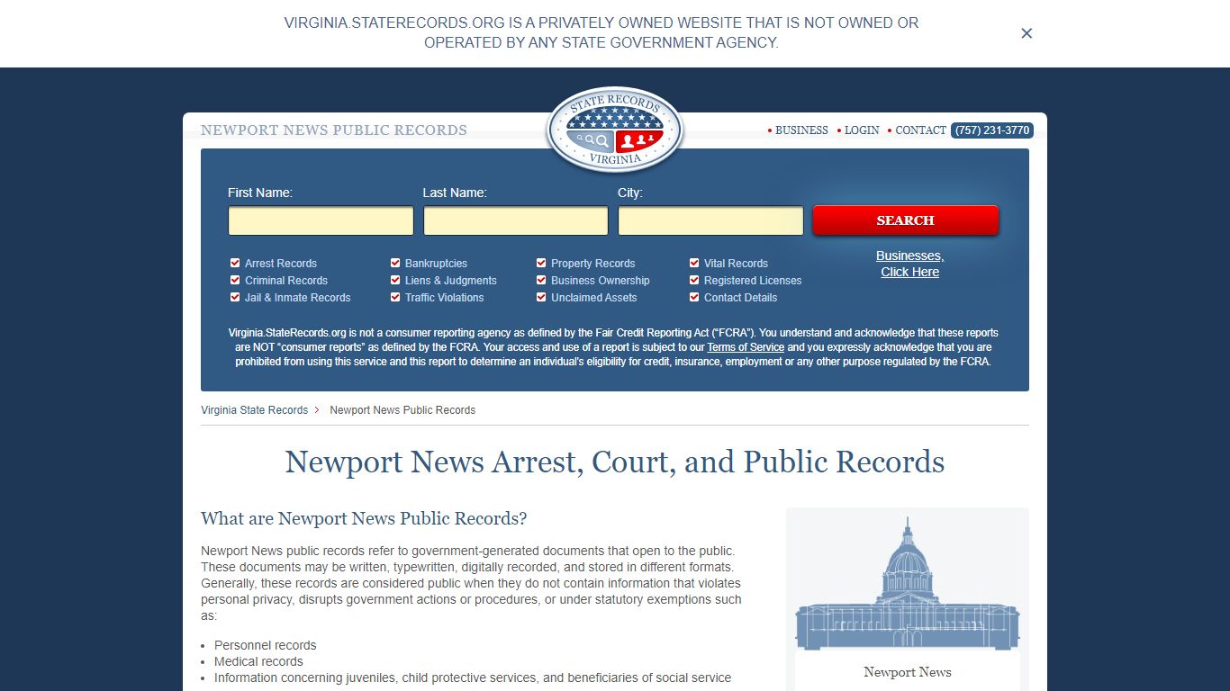 Newport News Arrest, Court, and Public Records